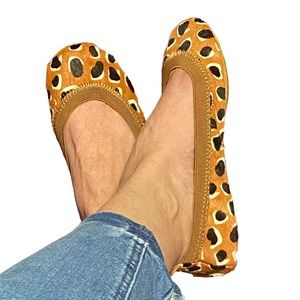Yosi Samra Calf Hair Leopard Ballet Flats